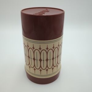 Vintage Aladdin Brown Retro Design Thermos Wide Mouth Pint Made in USA